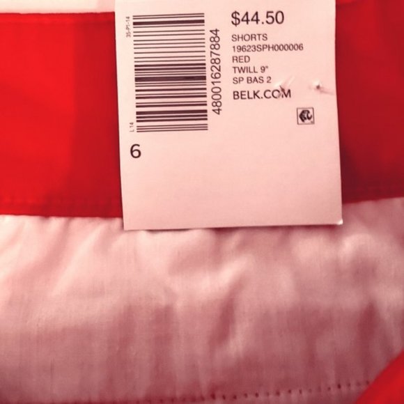 Kim Rogers Red Solid Twill Bermuda Shorts Size 6 NWT - Picture 4 of 6
